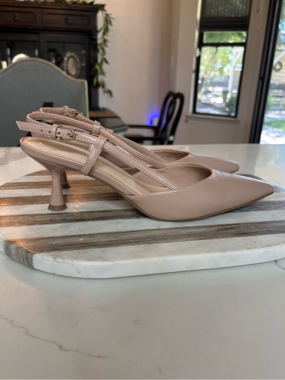 Nine West Blush Slingback Pointed-Toe Heels